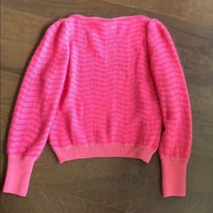 M.i.h Jeans Pink Chenille Boatneck Sweater SZ L